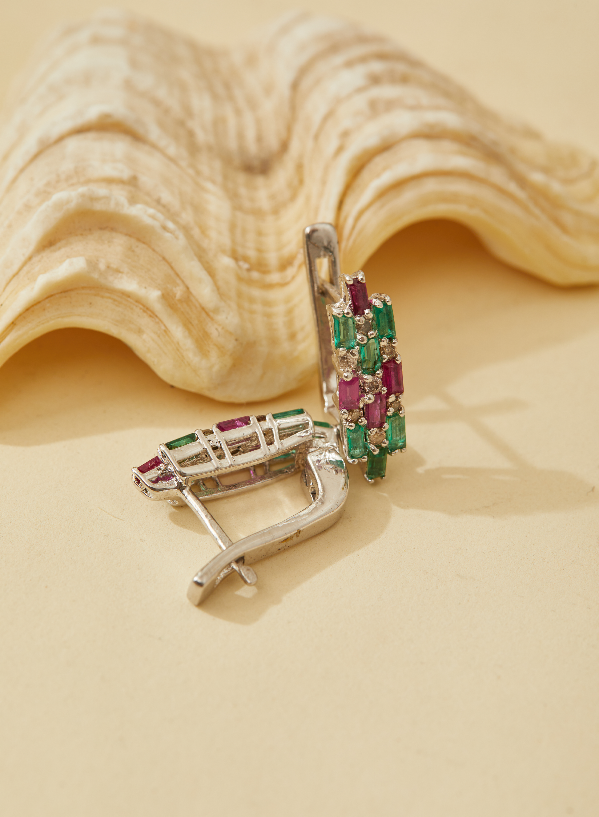Ruby Emerald Intricate Earrings for Women 5