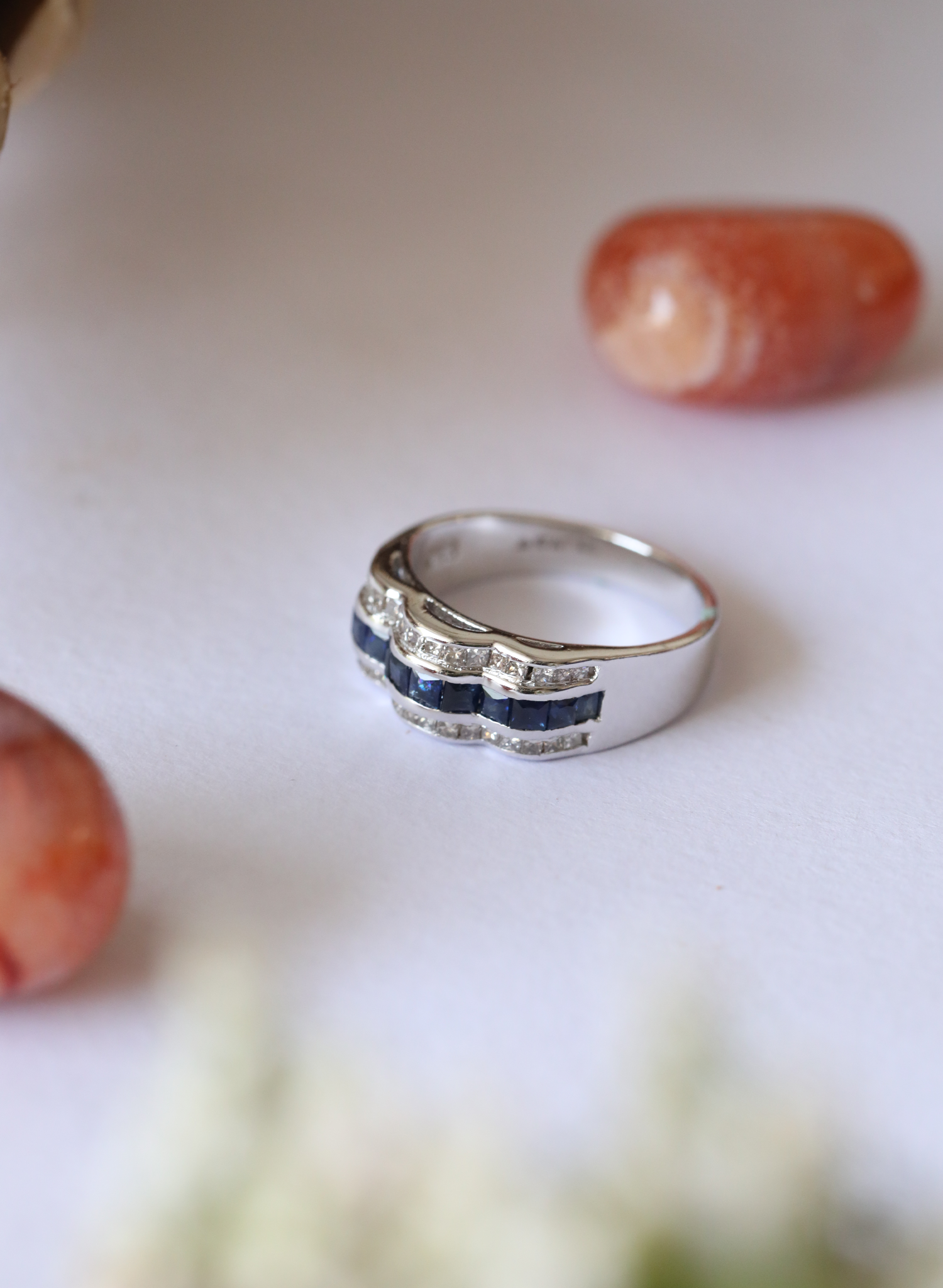 Sapphire Ripple Ring 5