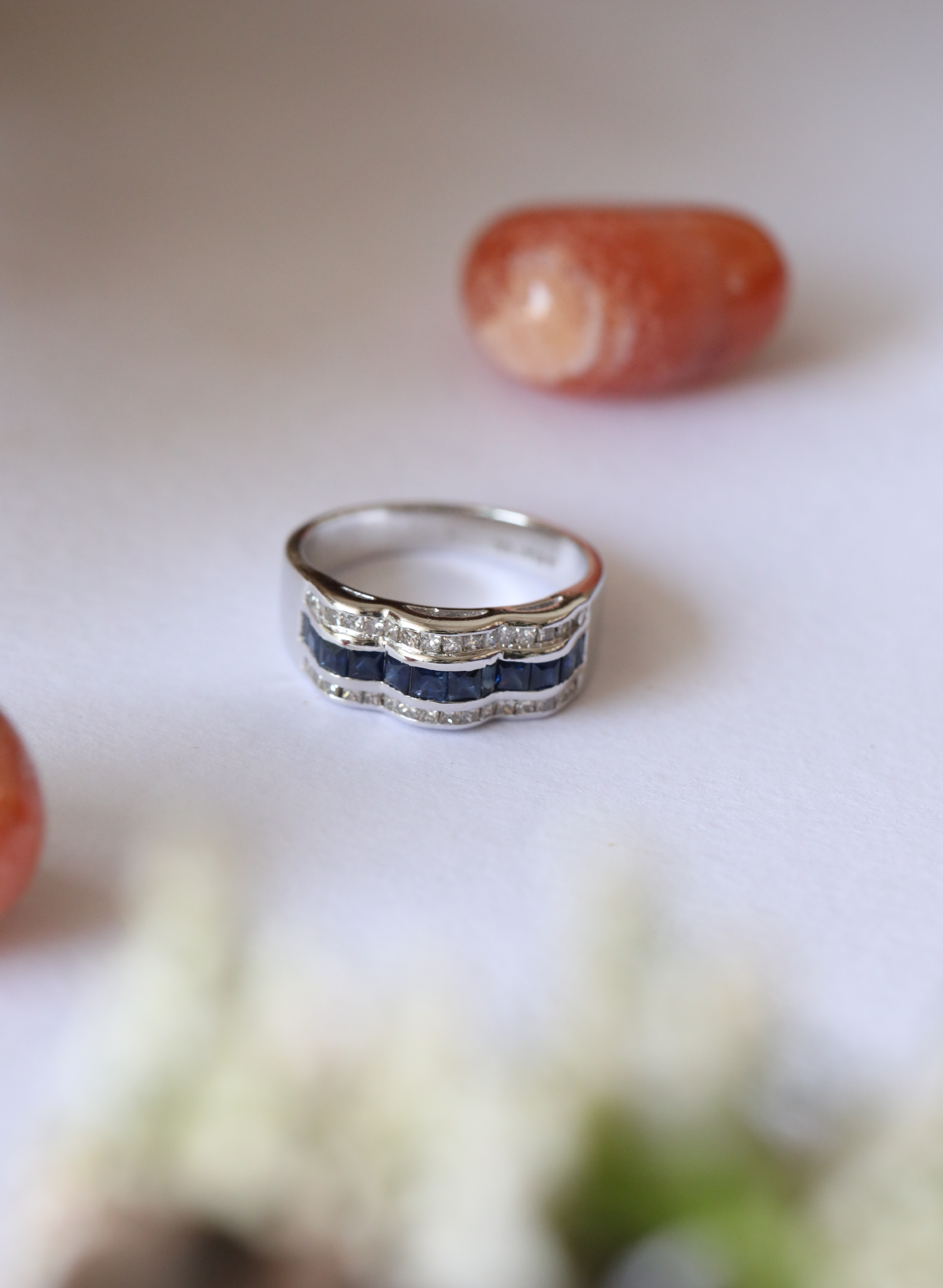 Sapphire Ripple Ring 6