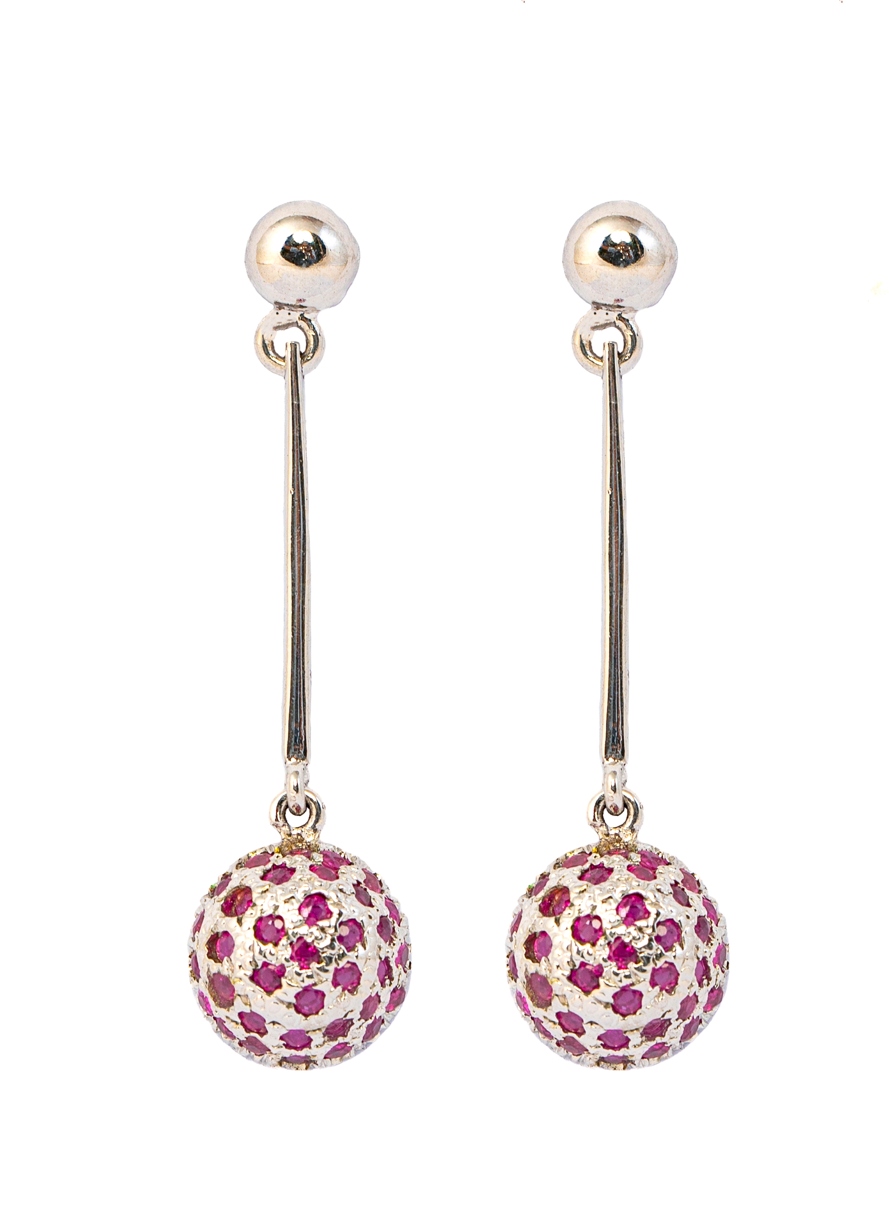 Ruby Silver Earrings for Women 2