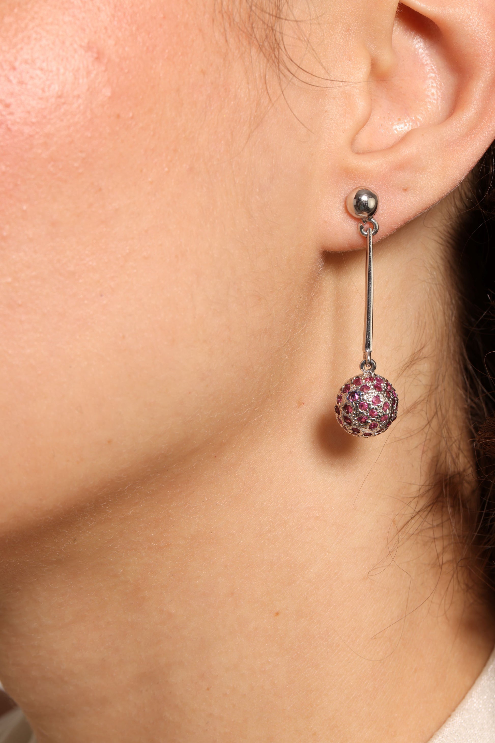 Ruby Silver Earrings for Women 4