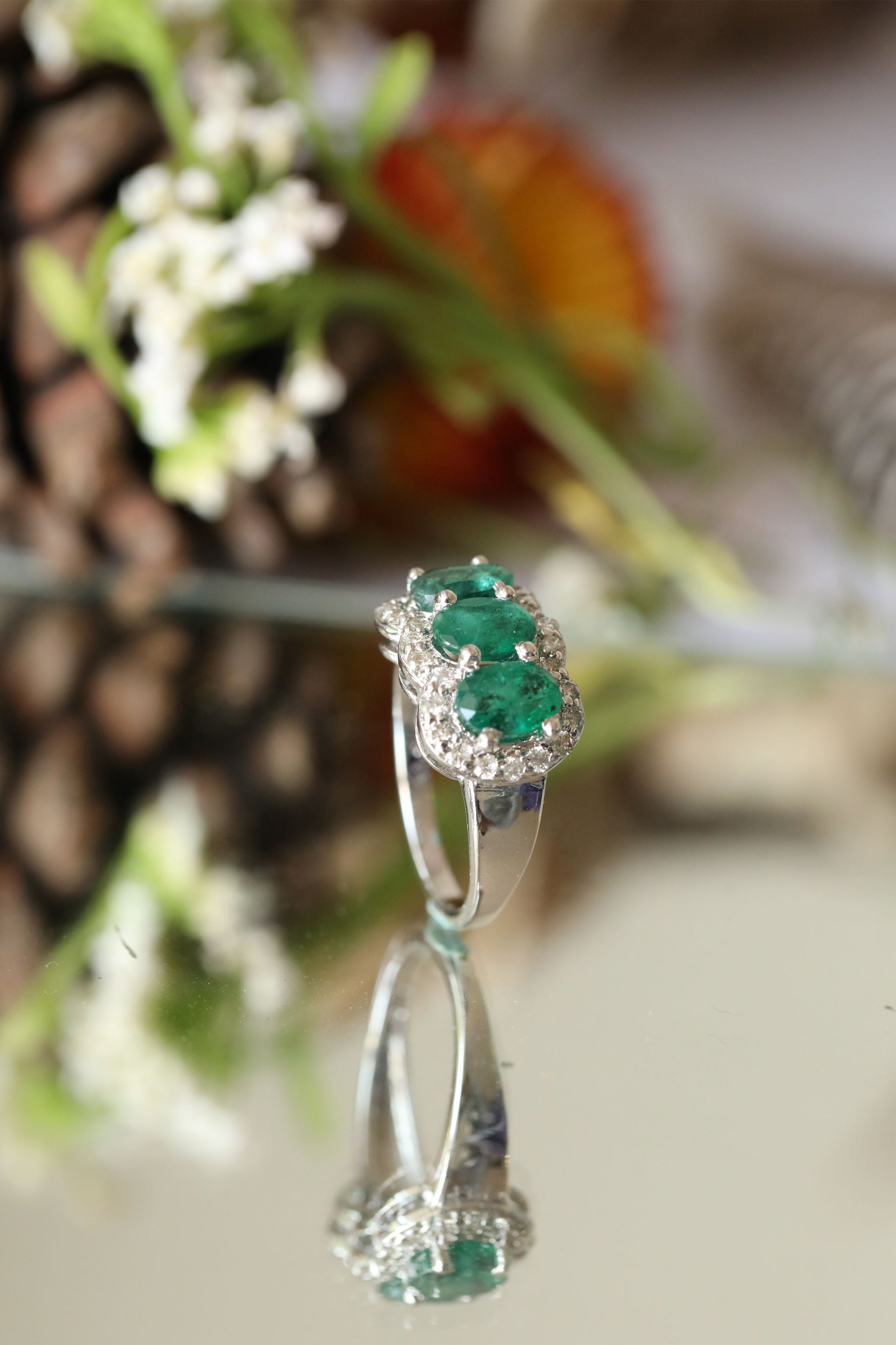 Emerald Trio Ring 6
