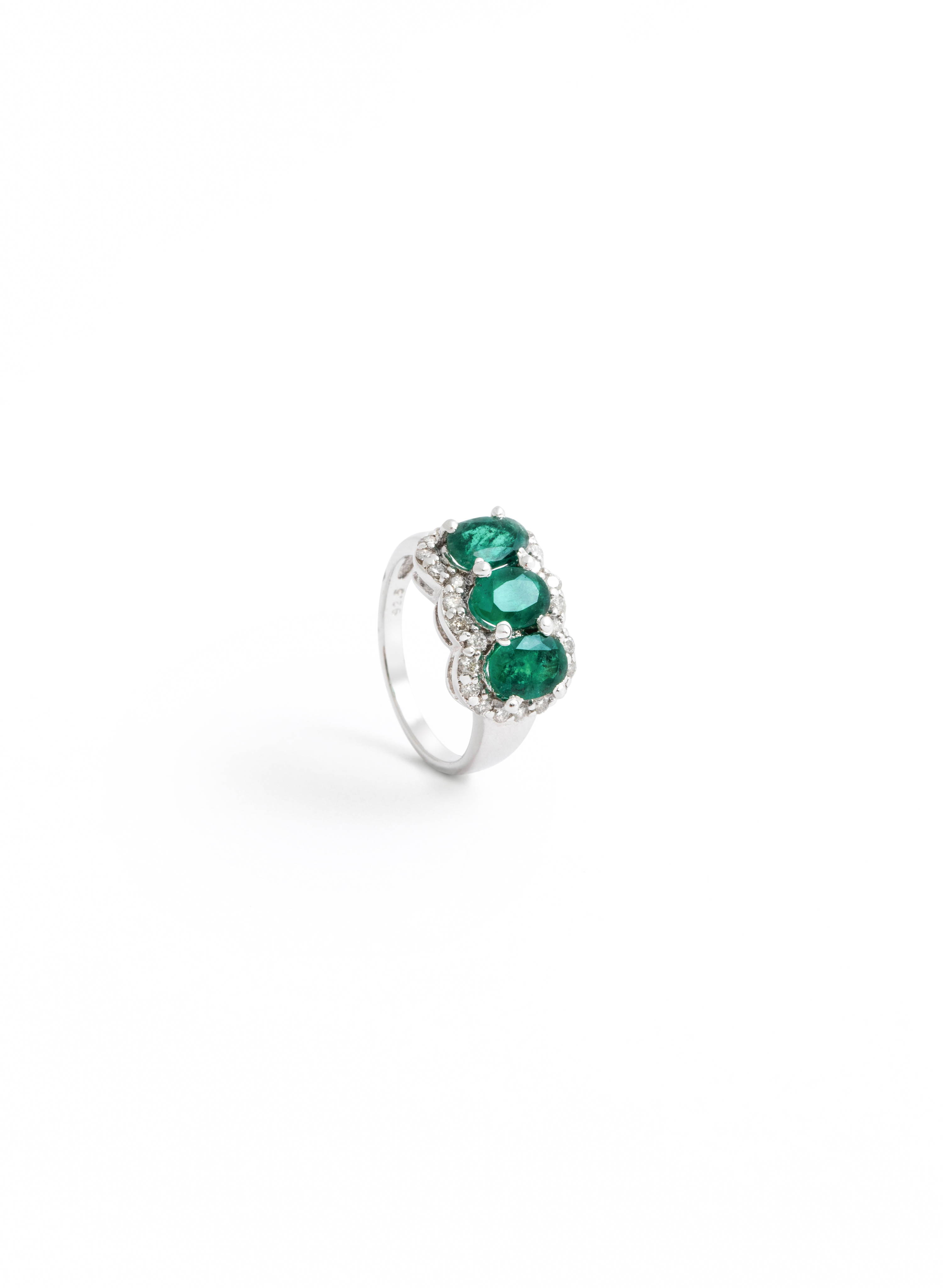 Emerald Trio Ring 2