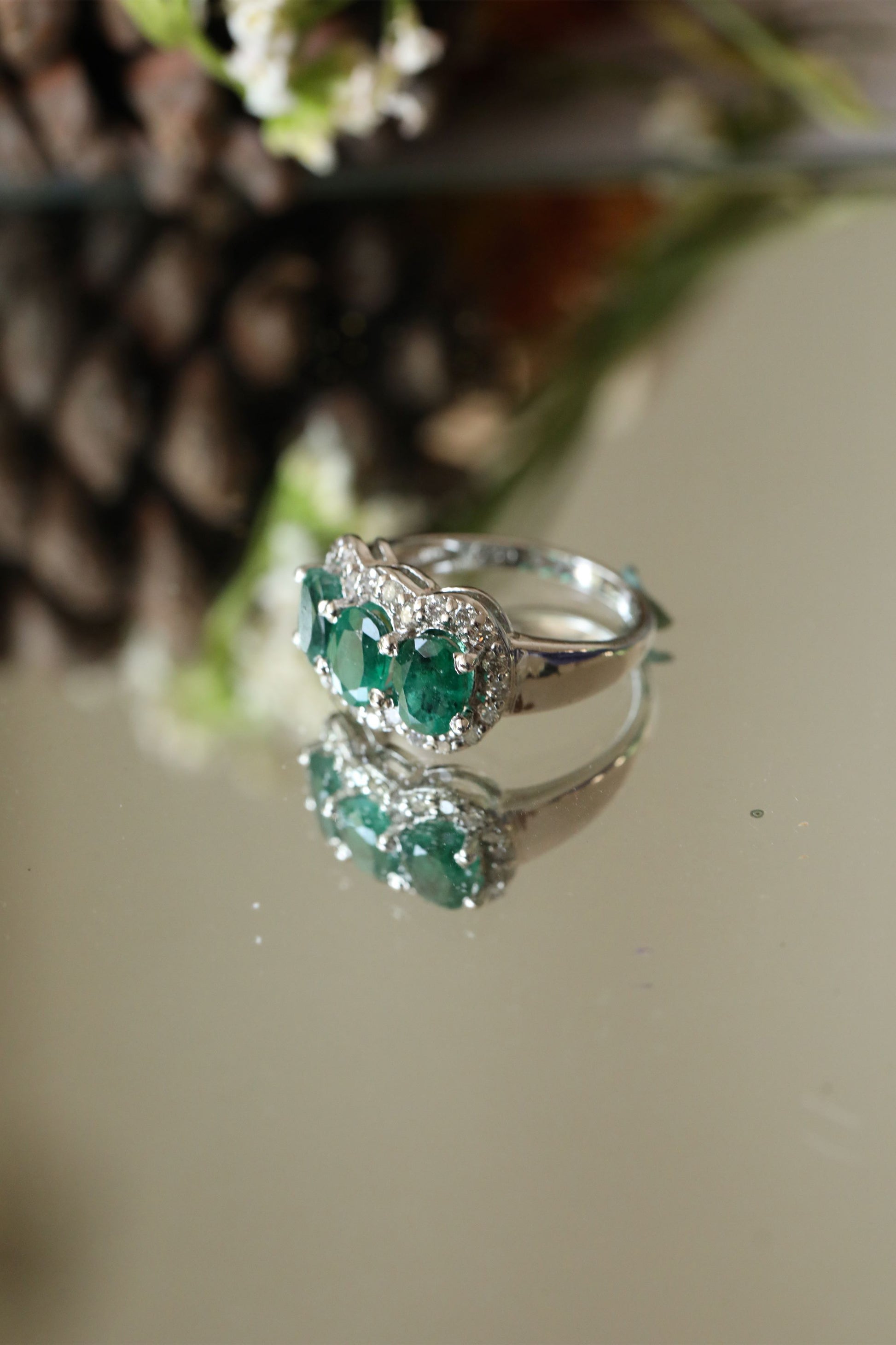 Emerald Trio Ring 5