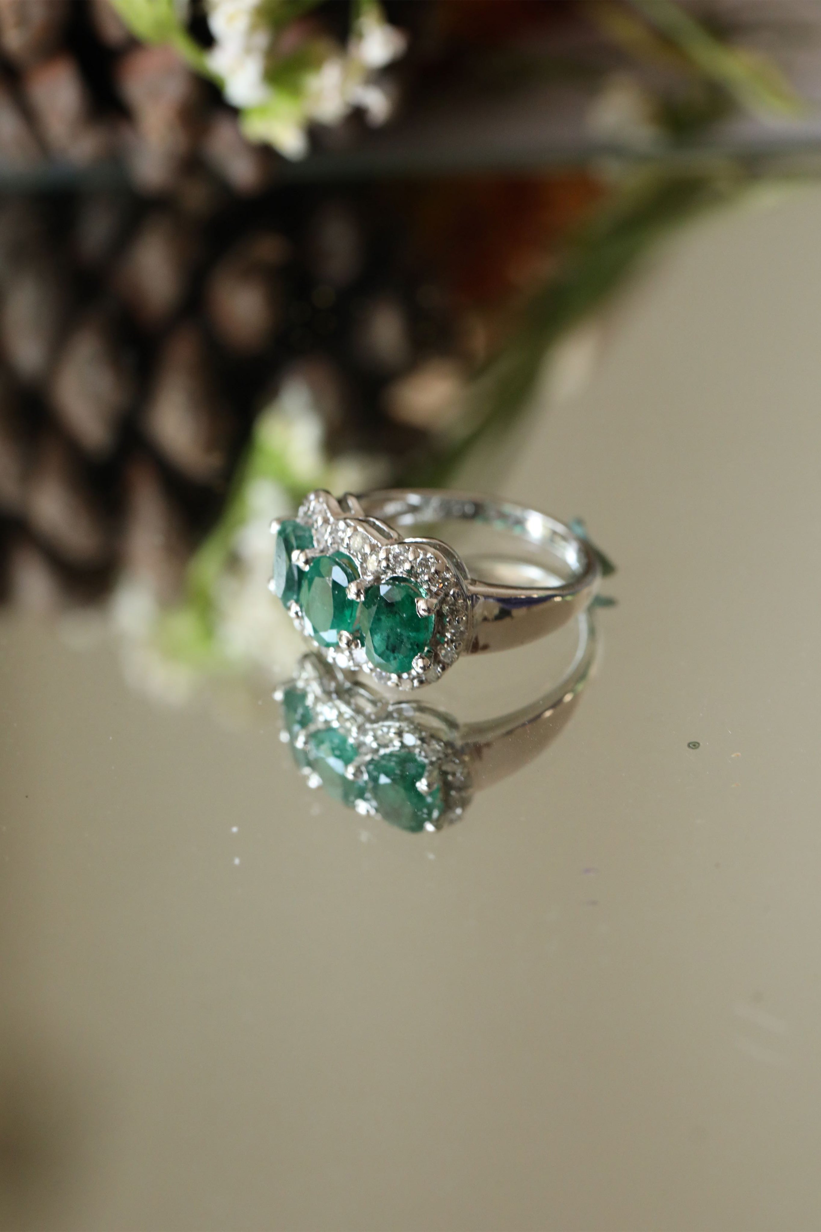 Emerald Trio Ring 5