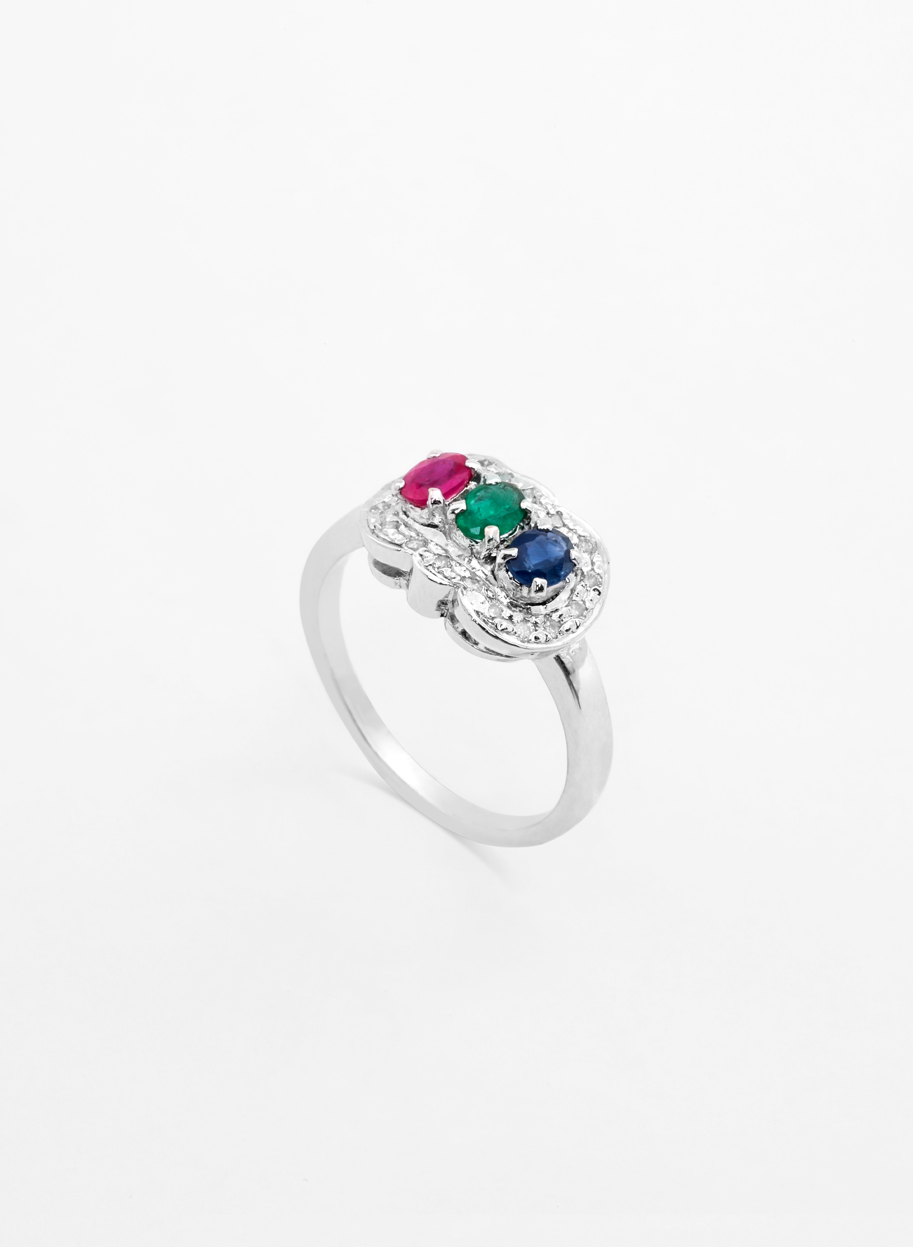 Multicolored Trio Ring 2