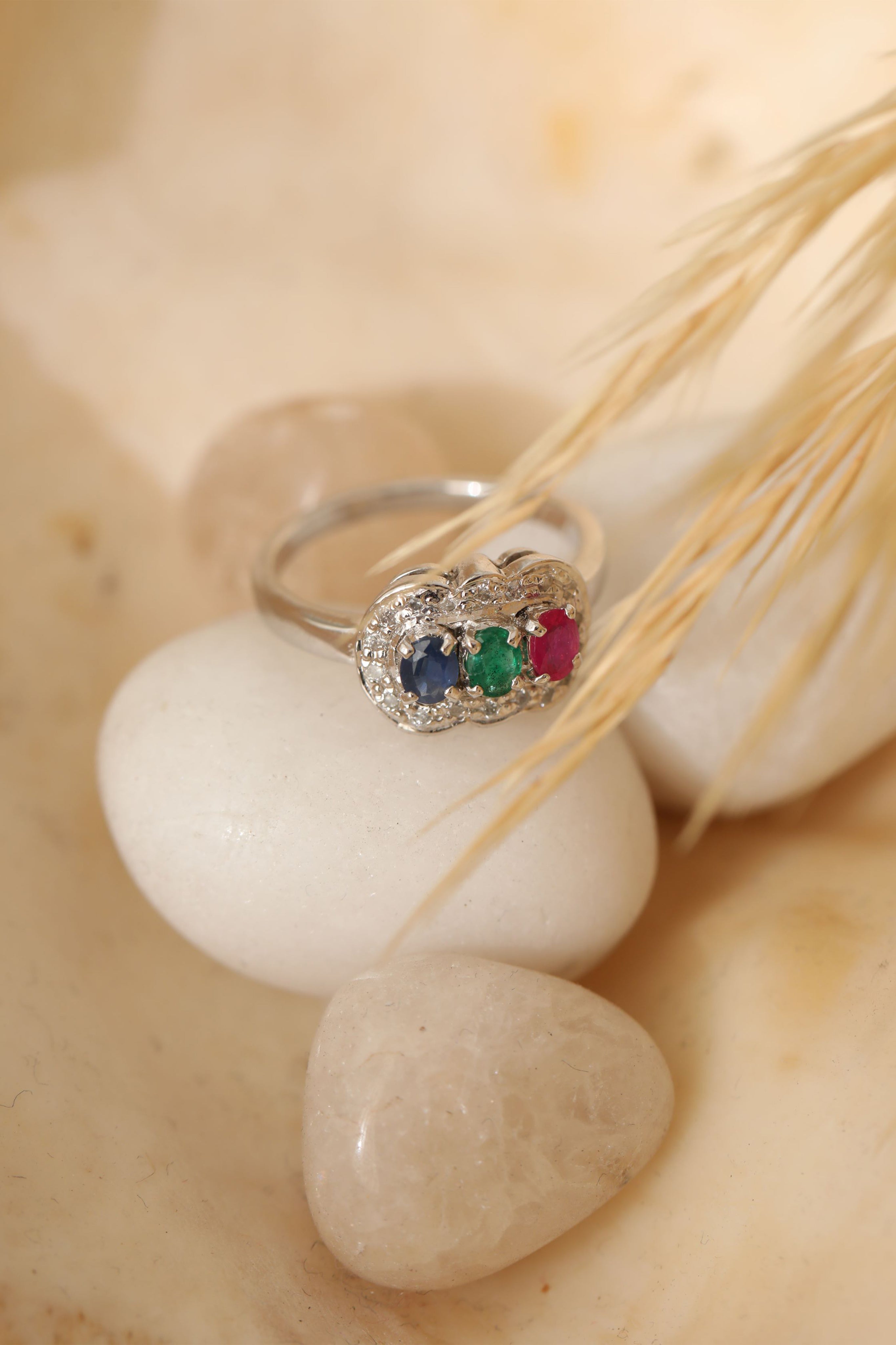 Multicolored Trio Ring 5