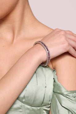 Carina Radiant Bracelet with Natural Ruby and Mined diamonds - D'vin Jewels
