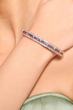 Carina Radiant Bracelet with Natural Ruby and Mined diamonds - D'vin Jewels