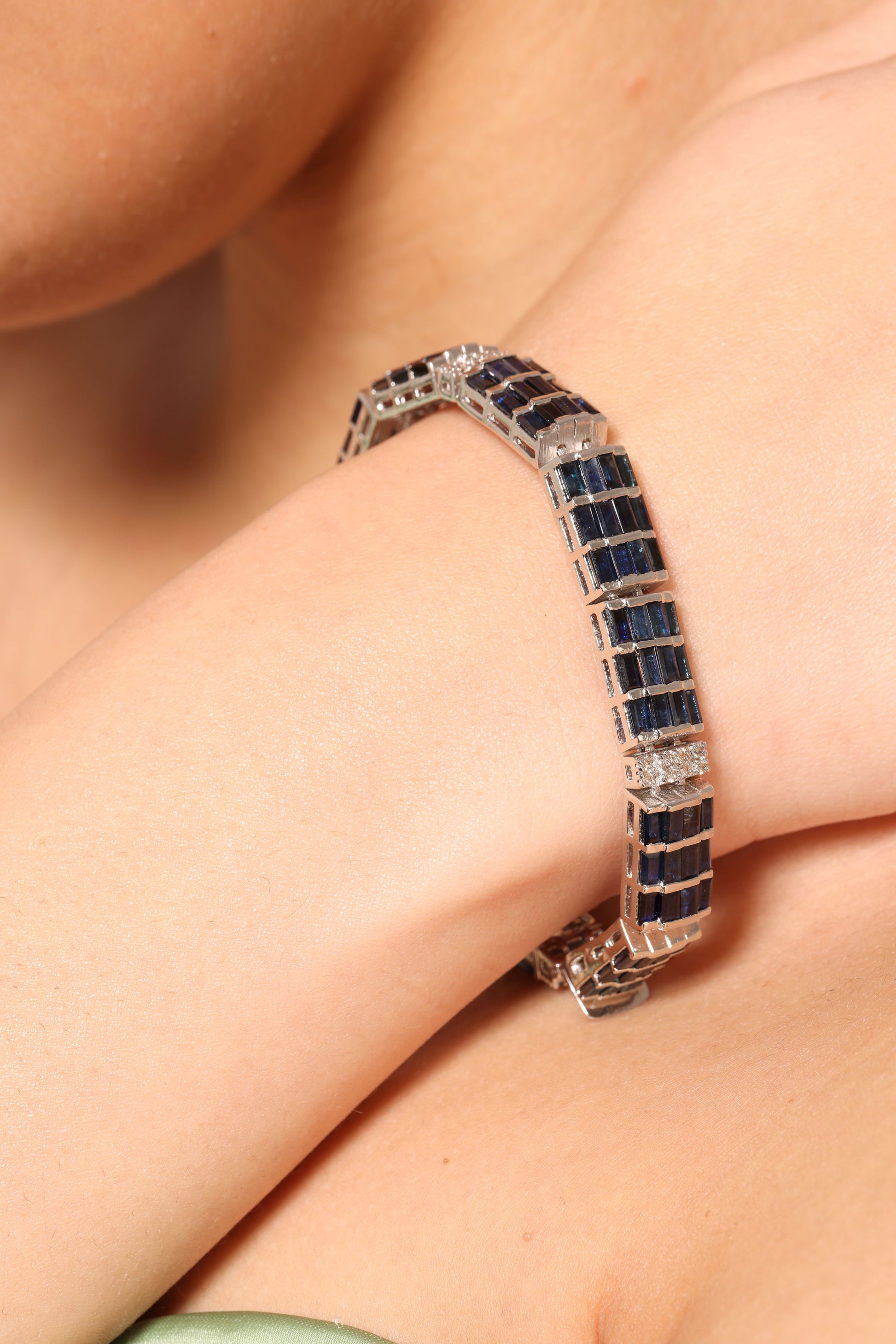Carina Enthralling Bracelet with Natural sapphire and Mined diamonds - D'vin Jewels