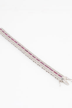 Carina Radiant Bracelet with Natural Ruby and Mined diamonds - D'vin Jewels