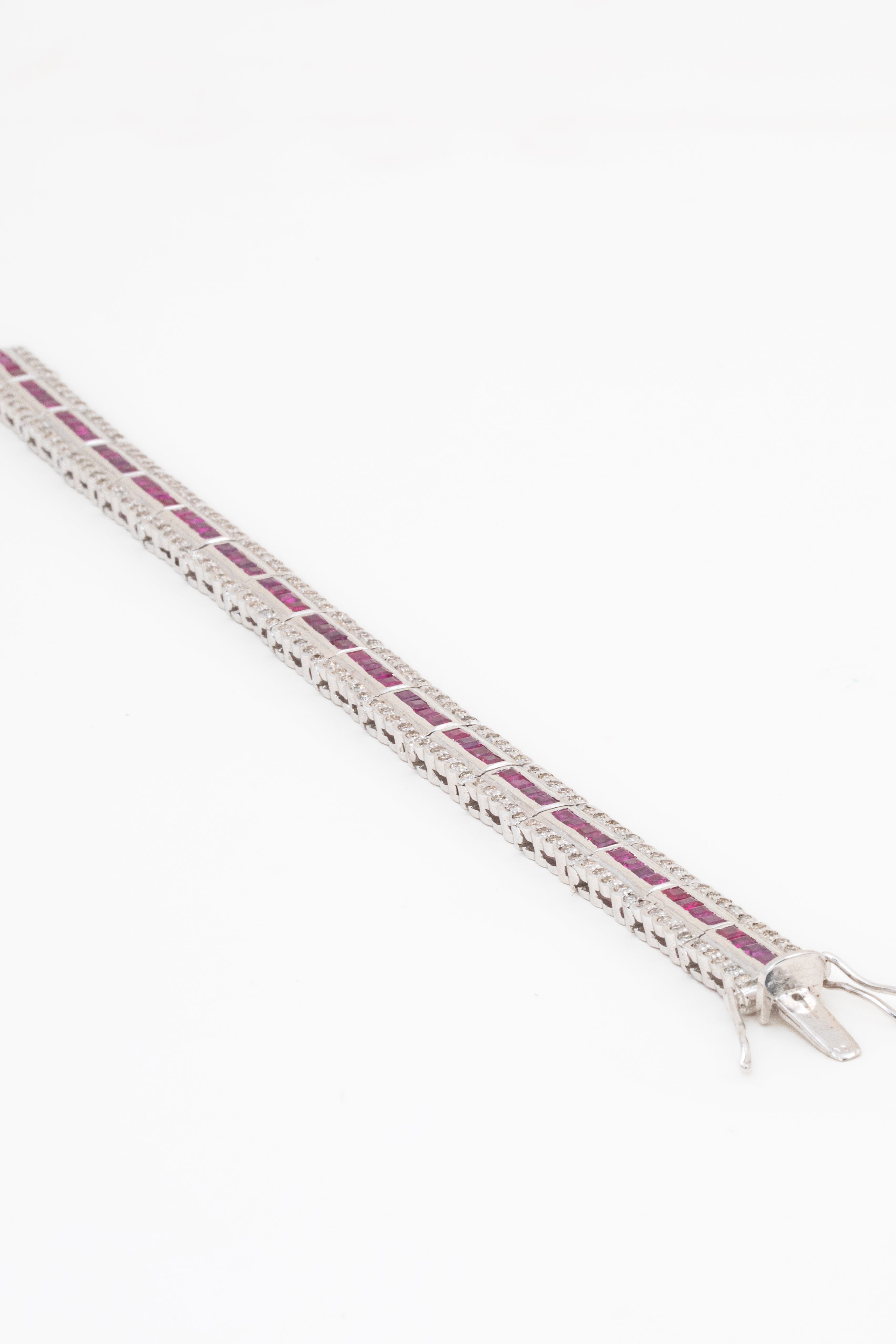 Carina Radiant Bracelet with Natural Ruby and Mined diamonds - D'vin Jewels
