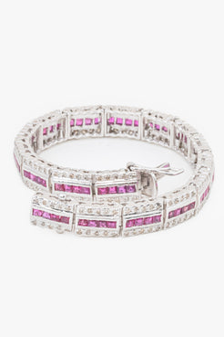 Carina Radiant Bracelet with Natural Ruby and Mined diamonds - D'vin Jewels
