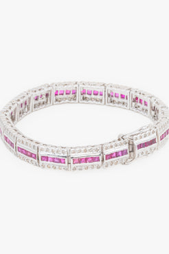 Carina Radiant Bracelet with Natural Ruby and Mined diamonds - D'vin Jewels